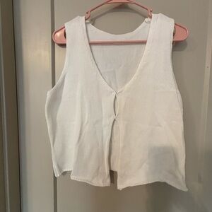 White Sleeveless Knit Top